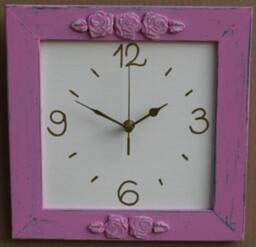 Shabby Chic Wall Clock Dark Pink & Cream Wall Decor