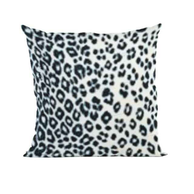 Schumacher Iconic Leopard Cushion Cover Navy Blue & White Polyester, Indoor/Outdoor - image 1