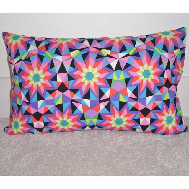 "10x16 Tempur Travel Pillow Cover With Zip 40x26cm Pink Purple Kaleidoscope Blue Green Bolster Oblong Cushion Case Sham Pillowcase 16""x10" - image 1