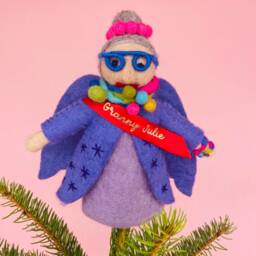 Felt Fairy Godmother Christmas Tree Topper - Personalised Purple Decorations Gift Ideas - thumbnail 3