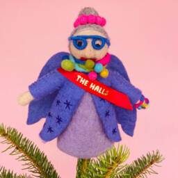 Felt Fairy Godmother Christmas Tree Topper - Personalised Purple Decorations Gift Ideas - thumbnail 2
