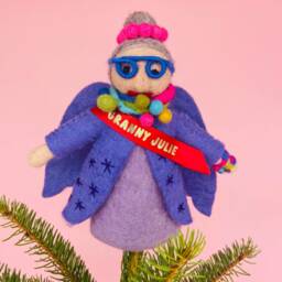 Felt Fairy Godmother Christmas Tree Topper - Personalised Purple Decorations Gift Ideas