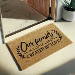 Our Family Is A Little World Created By Love Doormat - Heartfelt Welcome Mat, Cozy Entry Rug, Sentimental Gift, Home Decor Coir Mat - thumbnail 2