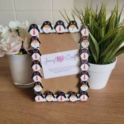 Cartoon Wooden Penguin Button Photo Frame 4 X 6 Inches - thumbnail 2
