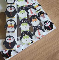 Cartoon Wooden Penguin Button Photo Frame 4 X 6 Inches - thumbnail 1