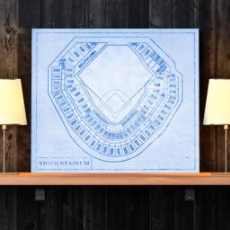 Vintage Detroit Tiger Stadium Seating Chart Print Blueprint Art - thumbnail 2