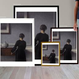 Hammersh??i's Interi??r Med Ung Kvinde Set Fra Ryggen - Museum Quality Reproduction Art Print - thumbnail 3