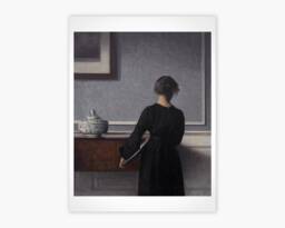 Hammersh??i's Interi??r Med Ung Kvinde Set Fra Ryggen - Museum Quality Reproduction Art Print - thumbnail 1