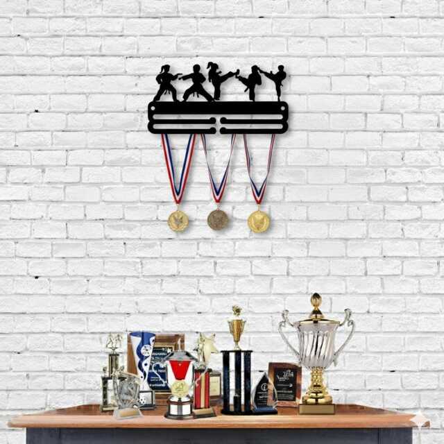 Karate & Taekwondo Medal Display Hanger, Martial Arts Awards Sign, Wall Art Decor Gift, Mounted Acrylic Hanger - image 1