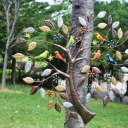 Coloured Birds in A Heart Shaped Tree Wall Art For Indoors/Outdoors - thumbnail 3
