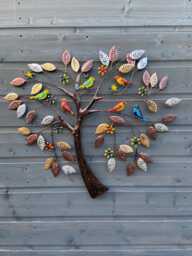 Coloured Birds in A Heart Shaped Tree Wall Art For Indoors/Outdoors - thumbnail 1