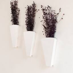 Large - Wood Wall Pocket - Faux Flower Holder Wooden Vase Decor Hanging For Greenery & Dried Flowers - thumbnail 2