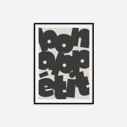 Retro Bon App??tit Print - Kitchen Print, Food Wall Decor, Restaurant Minimalist Art, French Foodie Gifts - thumbnail 3