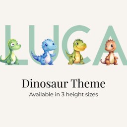 Personalised Dinosaur Name Sticker - Baby Boy Nursery Wall Decal, Custom Vinyl, Kids Room Decor - thumbnail 2