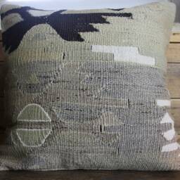 40cm - 16Inch Stunning Kilim Pillow Cover - Antique Slit Weave Nomadic Style - thumbnail 2