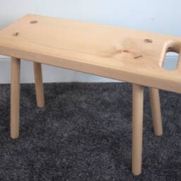 Handmade Beech Wood Stool Scandinavian Design Carry Stool - thumbnail 3