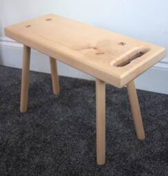 Handmade Beech Wood Stool Scandinavian Design Carry Stool - thumbnail 1