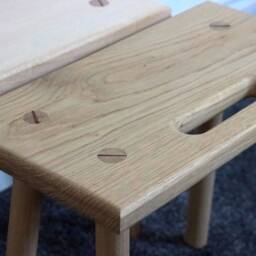 Handmade Beech Wood Stool Scandinavian Design Carry Stool - thumbnail 4