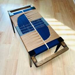 Hand-Woven Entryway Bench Mcm Style End Of Bed & Mudroom Seating - Custom-Made, Multiple Sizes - thumbnail 4
