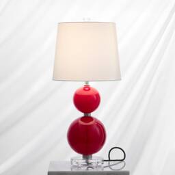 Carmen Bold Red Hand Blown Glass Table Lamp - thumbnail 2