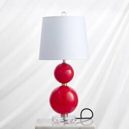 Carmen Bold Red Hand Blown Glass Table Lamp - thumbnail 1