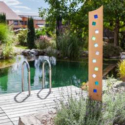 Garden Sculpture Made Of Wood & Glass. A Unique, Handmade, Weatherproof Garden Decoration - thumbnail 2