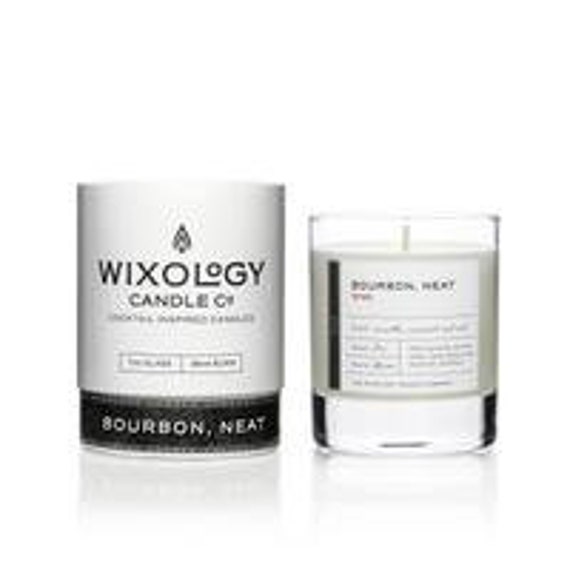 Bourbon Scented Soy Candle, Rocks Glass, Gift For Him - image 1