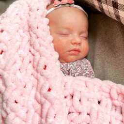 Baby Girl Comforter Gift - Pink Chenille Lovey Soft Security Blanket For Newborn UK - thumbnail 2