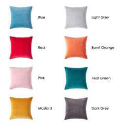 Luxury Velvet Cushion Cover - 100% Cotton, Super Soft, Hidden Zip, 8 Colours, 3 Sizes Square & Rectangle Throw Pillow For Sofa & Bed - thumbnail 2