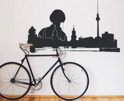 Berlin Calling Dj Wall Decal Berlin Skyline Tv Tower & Oberbaumbr??cke, Art Decal, Urban Interior Home Decor - thumbnail 1