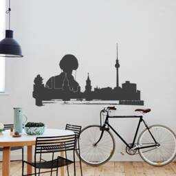 Berlin Calling Dj Wall Decal Berlin Skyline Tv Tower & Oberbaumbr??cke, Art Decal, Urban Interior Home Decor - thumbnail 3