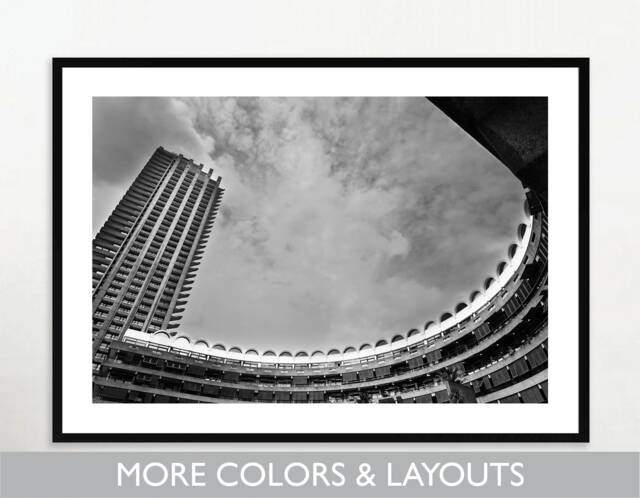 England - London Barbican Centre Circle Courtyard Brutalism Architecture Photography Geometric Pattern Art Print Digital Download