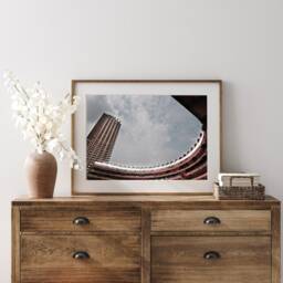 England - London Barbican Centre Circle Courtyard Brutalism Architecture Photography Geometric Pattern Art Print Digital Download - thumbnail 3