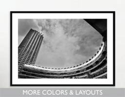 England - London Barbican Centre Circle Courtyard Brutalism Architecture Photography Geometric Pattern Art Print Digital Download - thumbnail 1