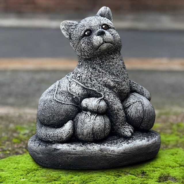 Handmade Concrete Kitten Statue Outdoor Cement Cat Sculpture Garden Animal Figurine Pet Memorial Decor Patio Kitty Art Lover Gift - image 1