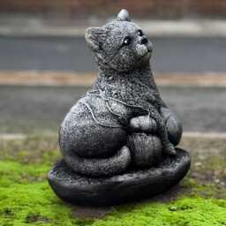 Handmade Concrete Kitten Statue Outdoor Cement Cat Sculpture Garden Animal Figurine Pet Memorial Decor Patio Kitty Art Lover Gift - thumbnail 3