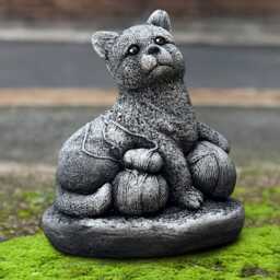 Handmade Concrete Kitten Statue Outdoor Cement Cat Sculpture Garden Animal Figurine Pet Memorial Decor Patio Kitty Art Lover Gift - thumbnail 1