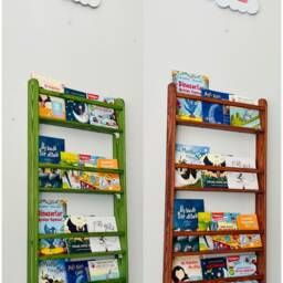 Wall Mounted 4 Shelves Space Saver Kids Bookshelf, Montessori Book Display For Baby, Organiser Room, Gift Baby - thumbnail 4