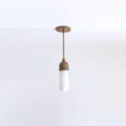 Brass Pendant Light With Alabaster Shade, Modern Light, Ul Listed, No.0270 - thumbnail 2