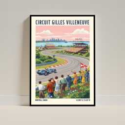 Circuit Gilles Villeneuve, Montreal F1 Racing Travel Poster - Canada Illustration Motorsport Race Track Art Print - thumbnail 1