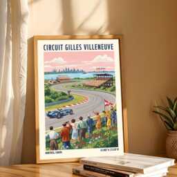 Circuit Gilles Villeneuve, Montreal F1 Racing Travel Poster - Canada Illustration Motorsport Race Track Art Print - thumbnail 3