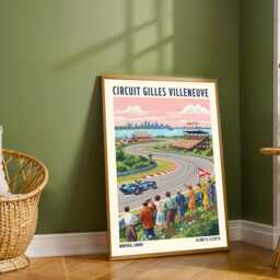 Circuit Gilles Villeneuve, Montreal F1 Racing Travel Poster - Canada Illustration Motorsport Race Track Art Print - thumbnail 2