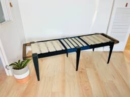 Hand-Woven Entryway Bench Mcm Style End Of Bed & Mudroom Seating - Custom-Made, Multiple Sizes