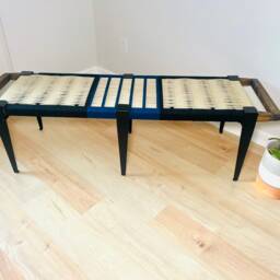 Hand-Woven Entryway Bench Mcm Style End Of Bed & Mudroom Seating - Custom-Made, Multiple Sizes - thumbnail 4
