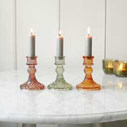 Coloured Cut Glass Candlestick - thumbnail 3
