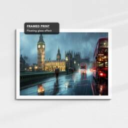 Big Ben London City Landmark Abstract Oil Painting Framed Poster Print Or Canvas Wall Decor Art Bedroom Home Interior Gift, UK - thumbnail 3