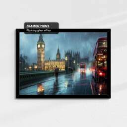 Big Ben London City Landmark Abstract Oil Painting Framed Poster Print Or Canvas Wall Decor Art Bedroom Home Interior Gift, UK - thumbnail 2
