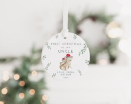 Baby's First Christmas Ornament - As My Uncle Gift 1st As My Bauble Xmas Tree Decoration