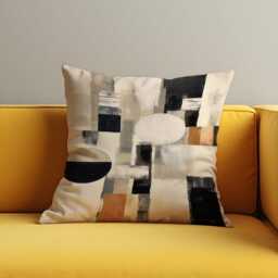 Modern Abstract Geometric Cushion Cover, Black & Terracotta Blocks Pillow Case, Minimalist Decorative Throw Cover - thumbnail 4
