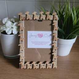Natural Wooden Giraffe Button Photo Frame 4 X 6 Inches - thumbnail 3